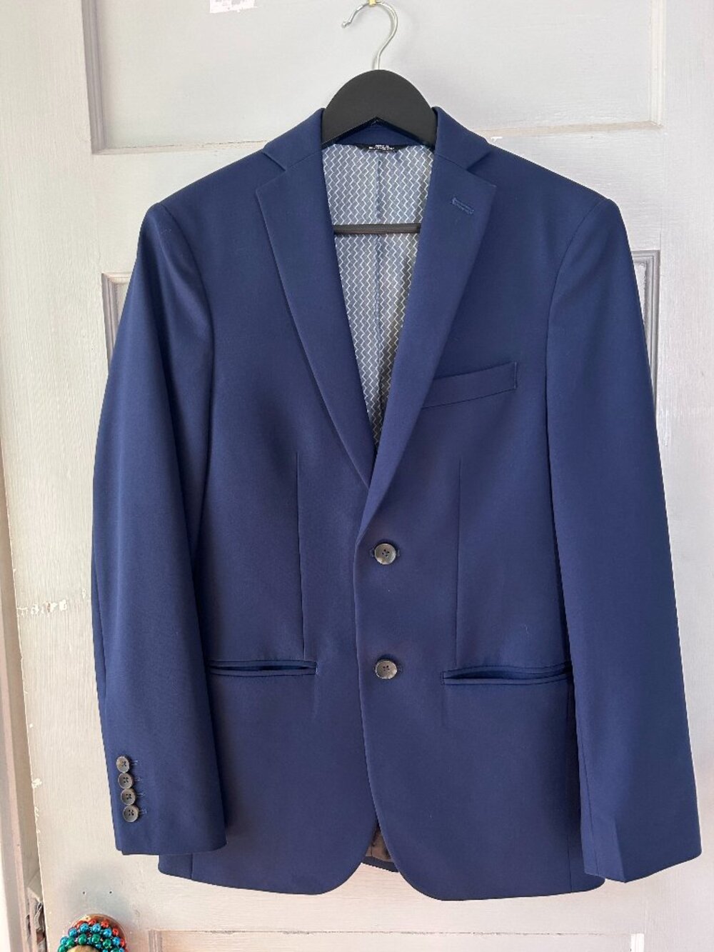J.M. Haggar Ultra Slim Suit Navy Jacket 34R and Pants 30/32